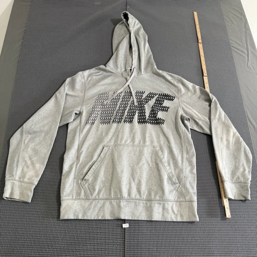 Nike Therma-FIT Gray Graphic Logo Pullover Hoodie Mens Size S